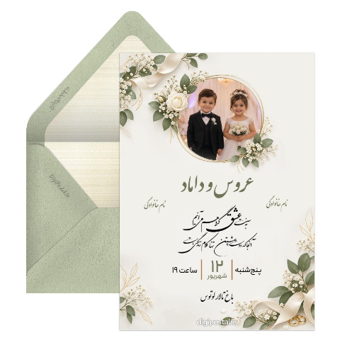 کارت عروسی با عکس بچگی