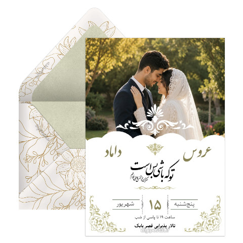 کارت عروسی با درج نام مهمان