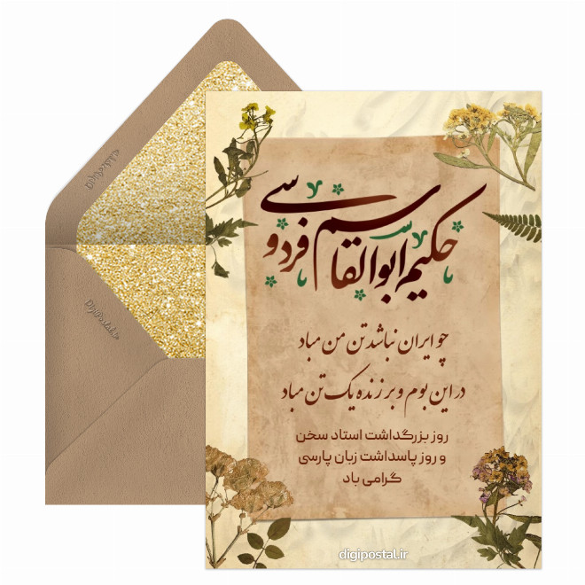 کارت پستال بزرگداشت روز فردوسی