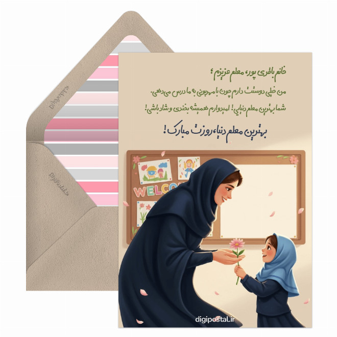 کارت پستال تبریک روز معلم در روبیکا