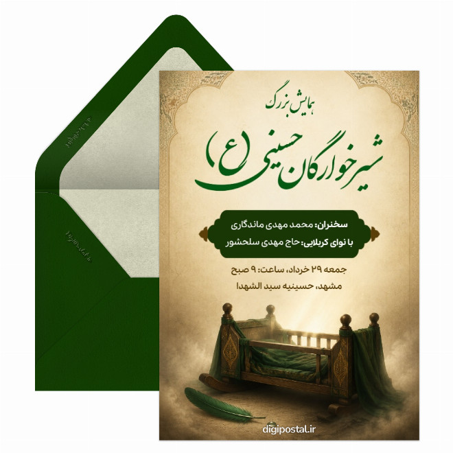 کارت دعوت همایش شیرخوارگان حسینی