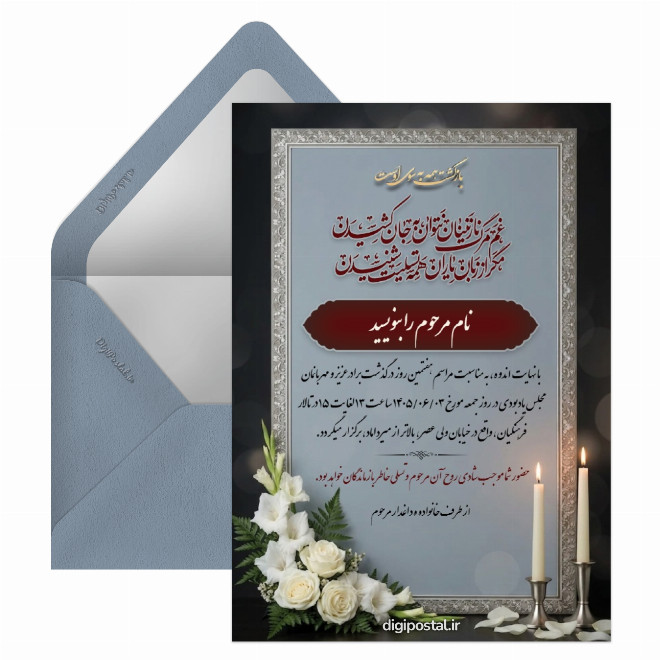 کارت ترحیم برادر
