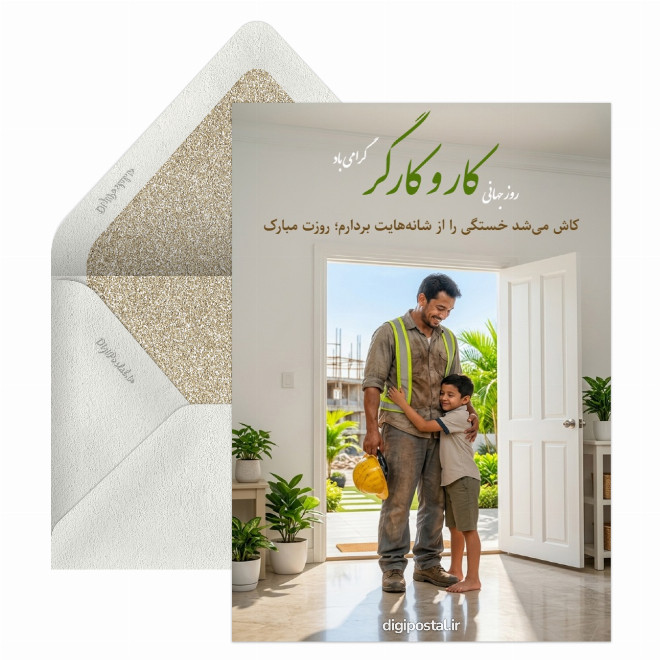 کارت پستال تبریک احساسی روز کارگر